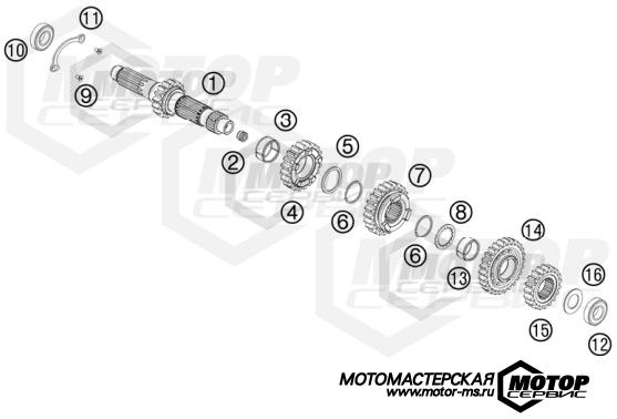 KTM MX 450 SX-F 2012 TRANSMISSION I - MAIN SHAFT