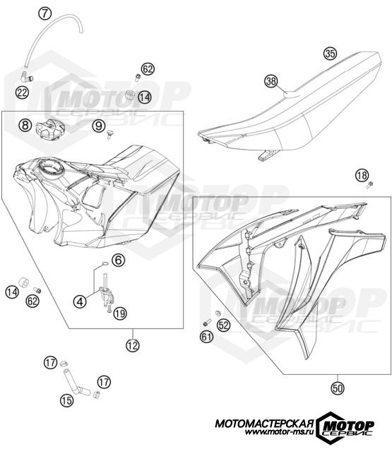 KTM MX 450 SX-F 2012 TANK, SEAT, COVERS
