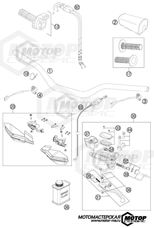 KTM MX 350 SX-F Cairoli Replica 2012 HANDLEBAR, CONTROLS