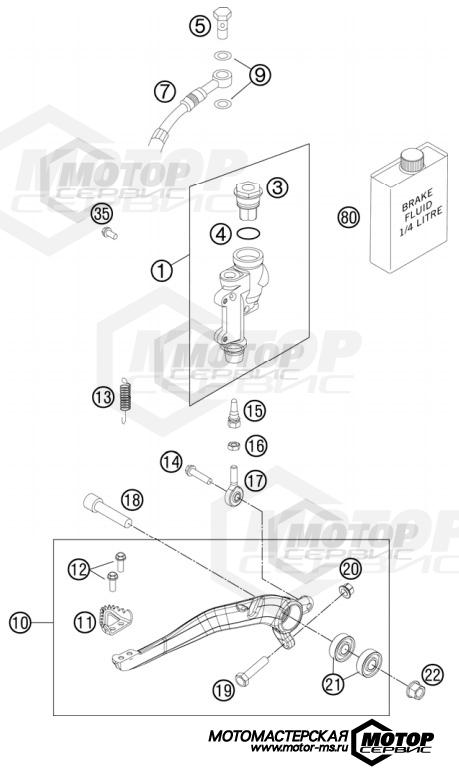 KTM MX 350 SX-F 2012 REAR BRAKE CONTROL