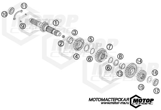 KTM MX 505 SX ATV 2012 TRANSMISSION I - MAIN SHAFT