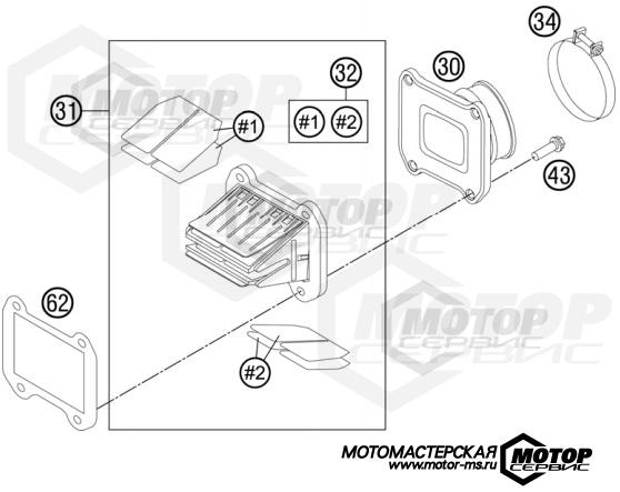 KTM MX 250 SX 2012 REED VALVE CASE
