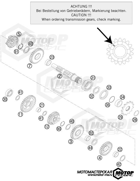 KTM MX 150 SX 2012 TRANSMISSION II - COUNTERSHAFT
