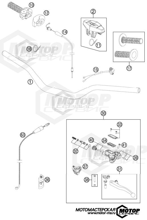 KTM MX 150 SX 2012 HANDLEBAR, CONTROLS