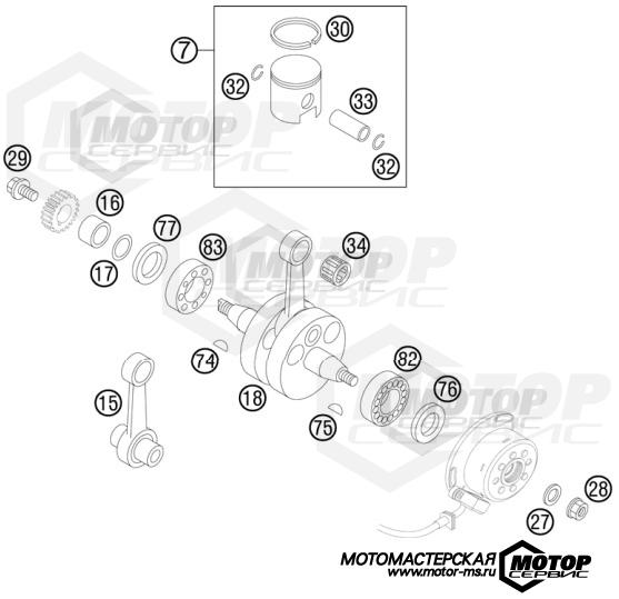 KTM MX 85 SX 17/14 2012 CRANKSHAFT, PISTON