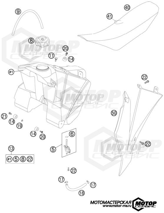 KTM MX 85 SX 19/16 2012 TANK, SEAT, COVERS
