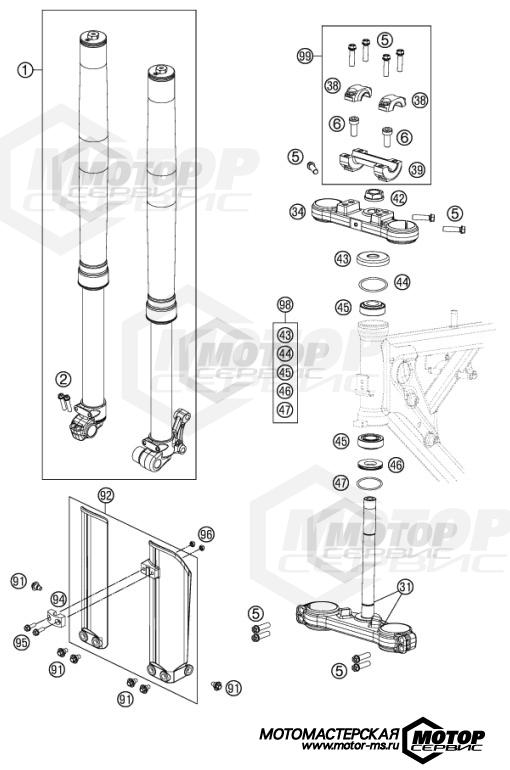 KTM MX 65 SX 2012 FRONT FORK, TRIPLE CLAMP