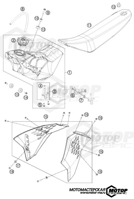 KTM MX 65 SX 2012 TANK, SEAT, COVERS