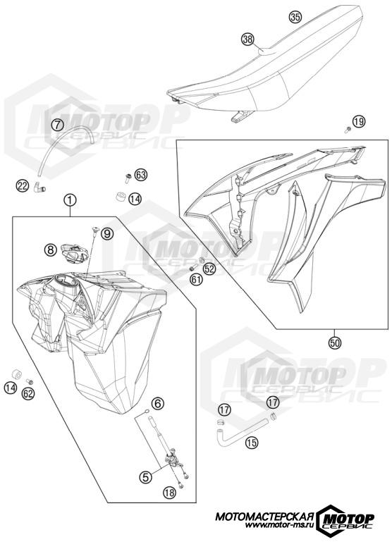 KTM Enduro 300 XC 2012 TANK, SEAT, COVERS