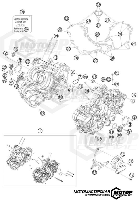 KTM Supersport RC8 R White 2011 ENGINE CASE