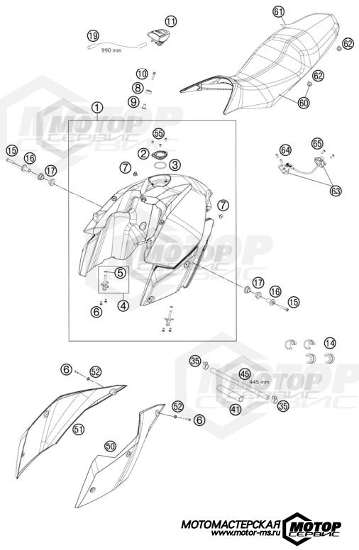 KTM Supermoto 990 Supermoto T ABS Black 2011 TANK, SEAT, COVERS