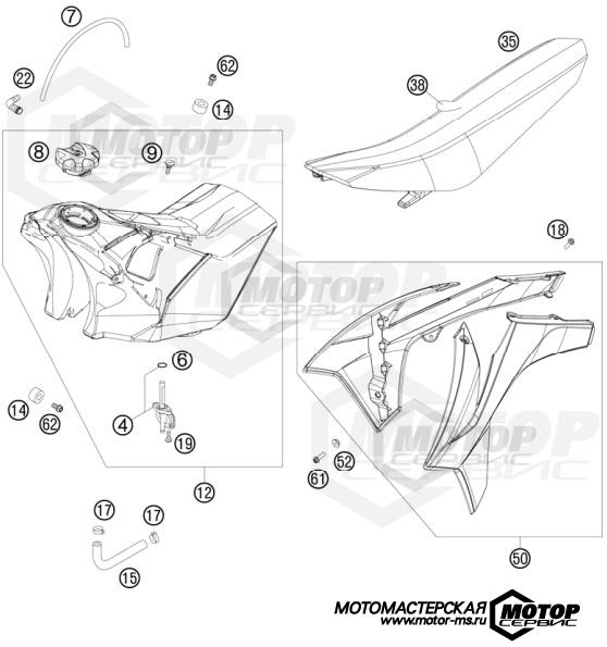 KTM MX 450 SX-F 2011 TANK, SEAT, COVERS