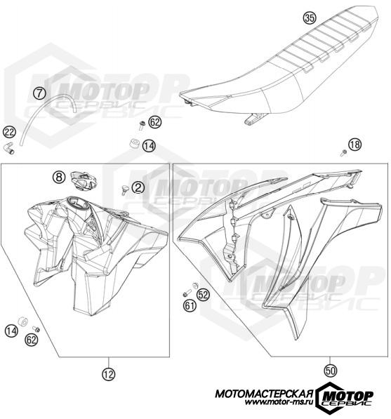 KTM MX 350 SX-F Cairoli Replica 2011 TANK, SEAT, COVERS