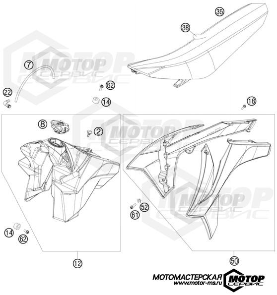 KTM MX 350 SX-F 2011 TANK, SEAT, COVERS