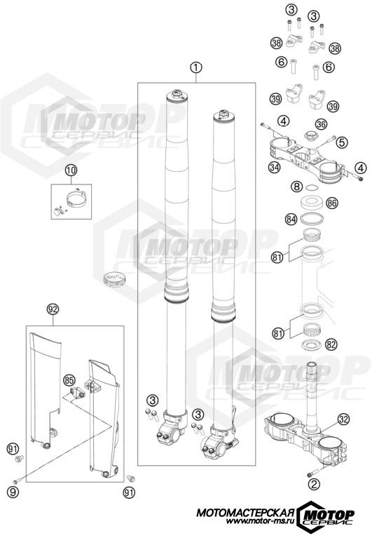 KTM MX 250 SX-F Musquin Replica 2011 FRONT FORK, TRIPLE CLAMP