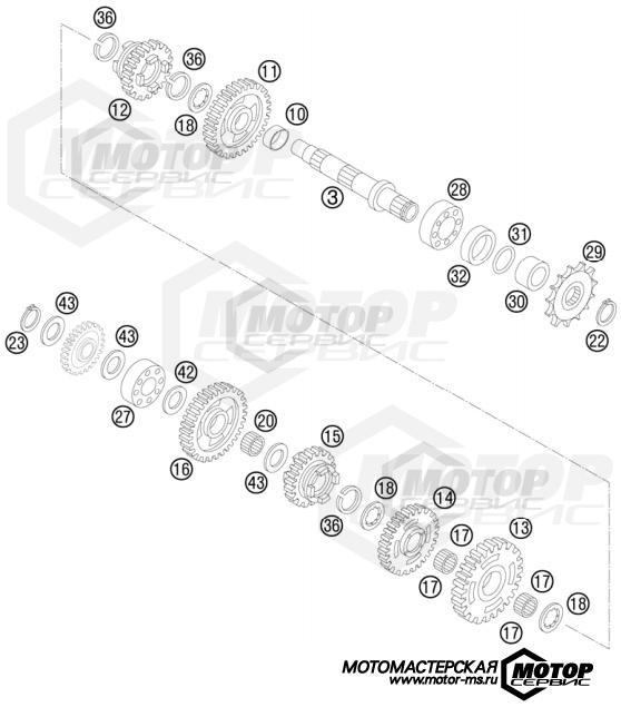 KTM MX 85 SX 19/16 2011 TRANSMISSION II - COUNTERSHAFT