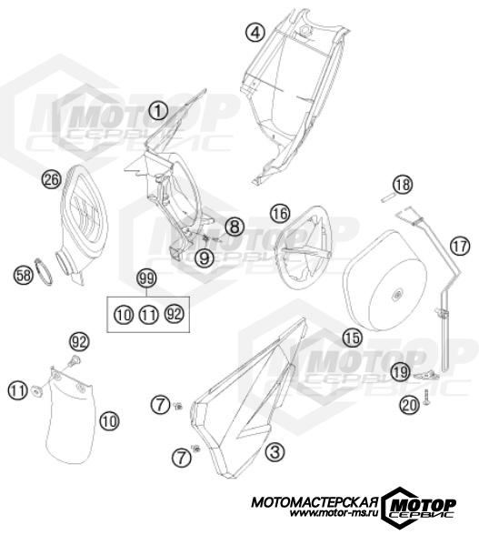 KTM MX 85 SX 19/16 2011 AIR FILTER