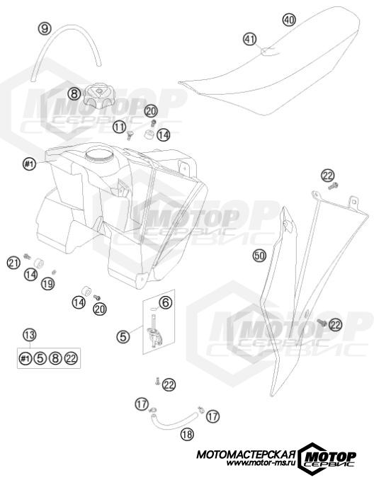 KTM MX 85 SX 19/16 2011 TANK, SEAT, COVERS