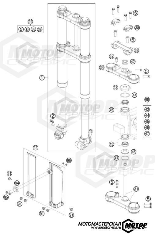 KTM MX 65 SX 2011 FRONT FORK, TRIPLE CLAMP