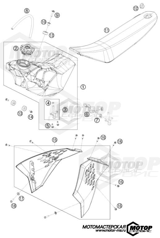 KTM MX 65 SX 2011 TANK, SEAT, COVERS