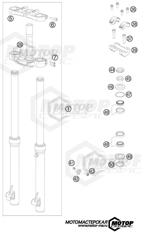 KTM MX 50 SX 2011 FRONT FORK, TRIPLE CLAMP