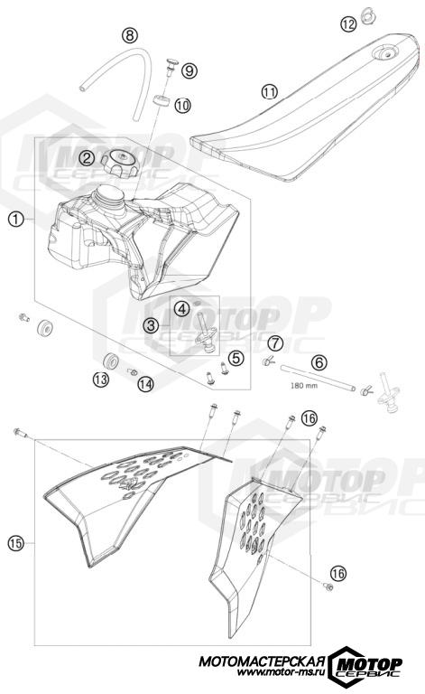 KTM MX 50 SX 2011 TANK, SEAT, COVERS