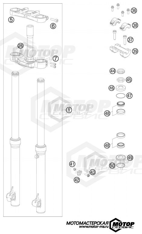 KTM MX 50 SX Mini 2011 FRONT FORK, TRIPLE CLAMP
