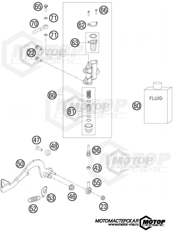 KTM MX 50 SX Mini 2011 REAR BRAKE CONTROL