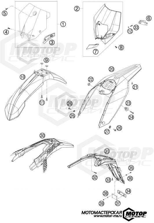KTM Enduro 250 EXC-F Factory Edition 2011 MASK, FENDERS