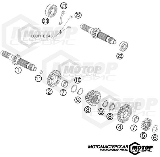 KTM Enduro 530 EXC Factory Edition 2011 TRANSMISSION I - MAIN SHAFT