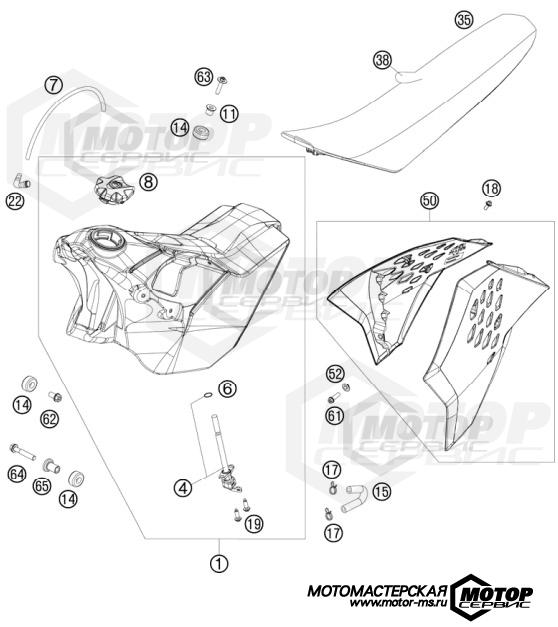 KTM Enduro 530 EXC 2011 TANK, SEAT, COVERS