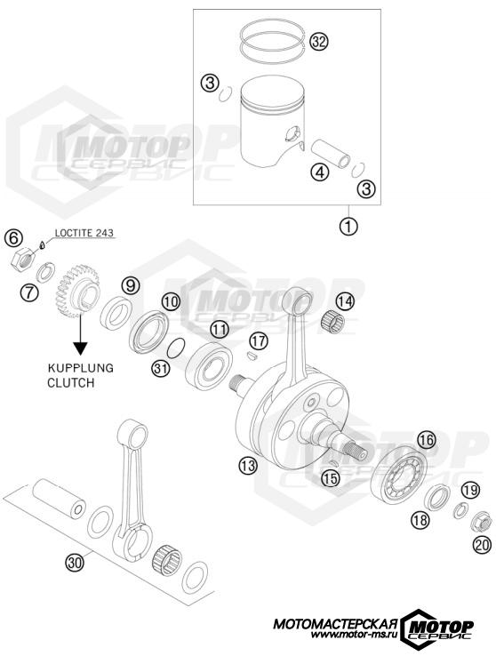 KTM Enduro 300 EXC Factory Edition 2011 CRANKSHAFT, PISTON