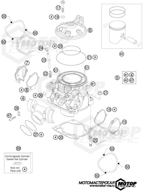 KTM Enduro 250 EXC Factory Edition 2011 CYLINDER, CYLINDER HEAD