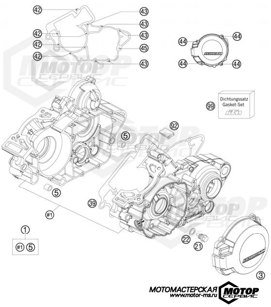 KTM Enduro 125 EXC Six Days 2011 ENGINE CASE