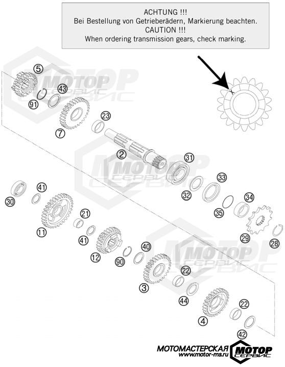 KTM Enduro 125 EXC 2011 TRANSMISSION II - COUNTERSHAFT