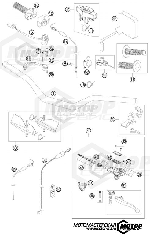 KTM Enduro 125 EXC Six Days 2011 HANDLEBAR, CONTROLS