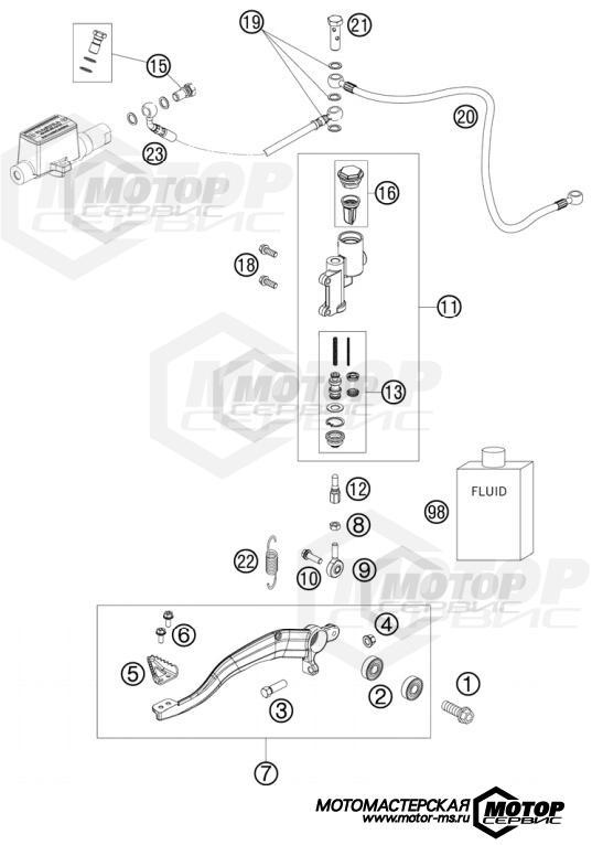 KTM Enduro 525 XC ATV 2011 REAR BRAKE CONTROL