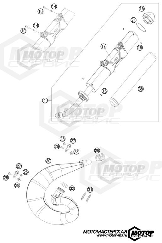 KTM Enduro 250 XC 2011 EXHAUST SYSTEM