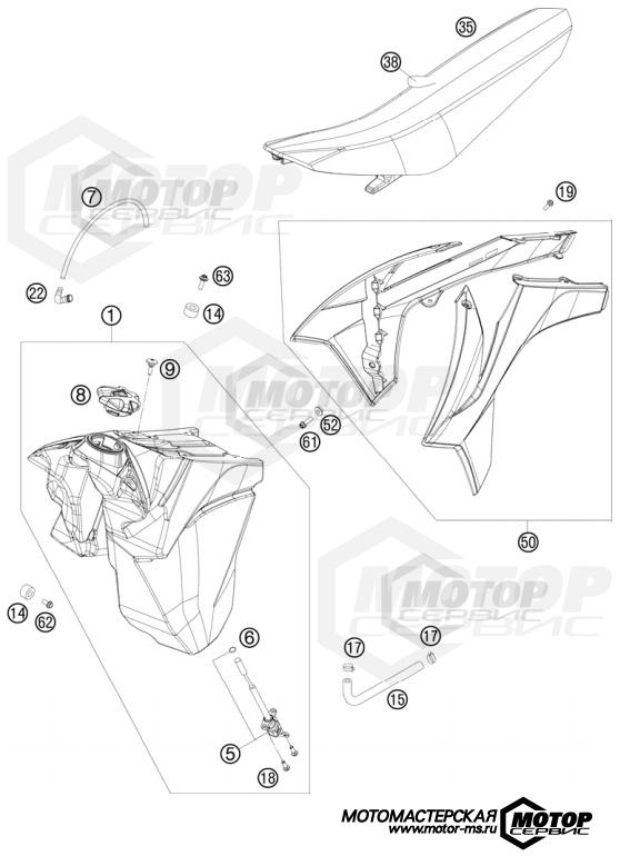 KTM Enduro 250 XC 2011 TANK, SEAT, COVERS