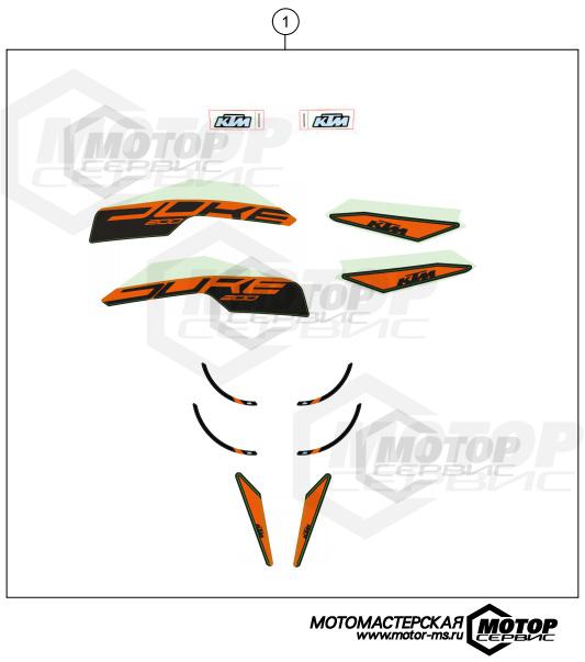 KTM Naked 200 Duke B.D. Orange 2020 DECAL