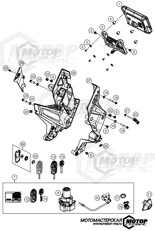 KTM Sports Tourer 1290 Super Duke GT White 2020 INSTRUMENTS / LOCK SYSTEM