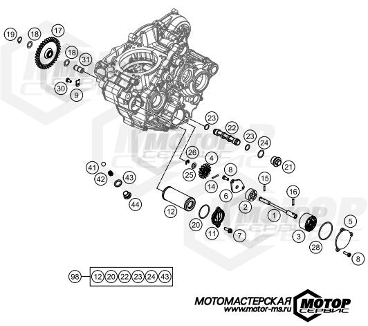KTM Enduro 350 EXC-F 2020 LUBRICATING SYSTEM