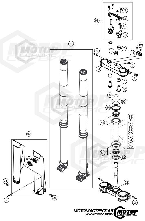 KTM MX 350 SX-F 2020 FRONT FORK, TRIPLE CLAMP