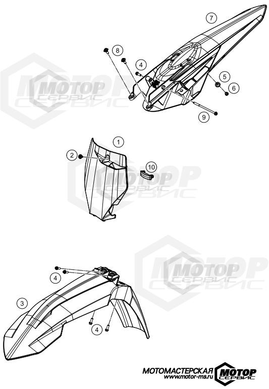 KTM MX 350 SX-F 2020 MASK, FENDERS