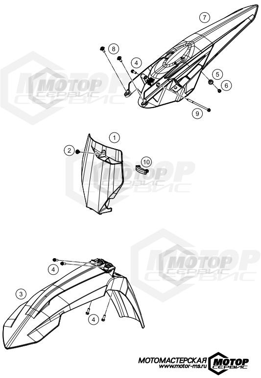 KTM MX 250 SX-F 2020 MASK, FENDERS