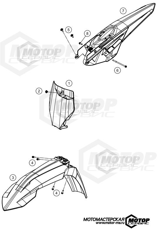 KTM MX 250 SX 2020 MASK, FENDERS