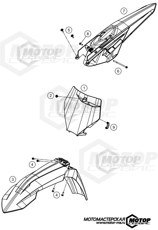 KTM MX 150 SX 2020 MASK, FENDERS