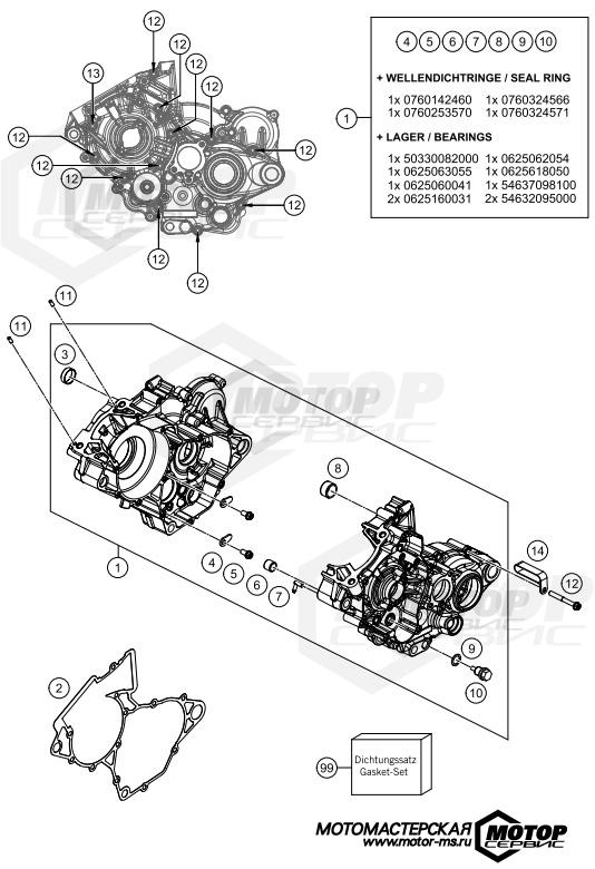 KTM MX 125 SX 2020 ENGINE CASE