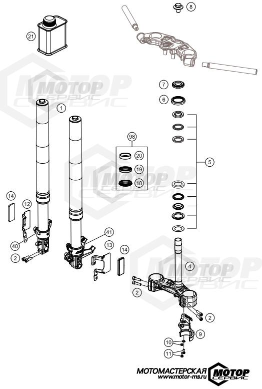 KTM Supersport RC 390 2020 FRONT FORK, TRIPLE CLAMP