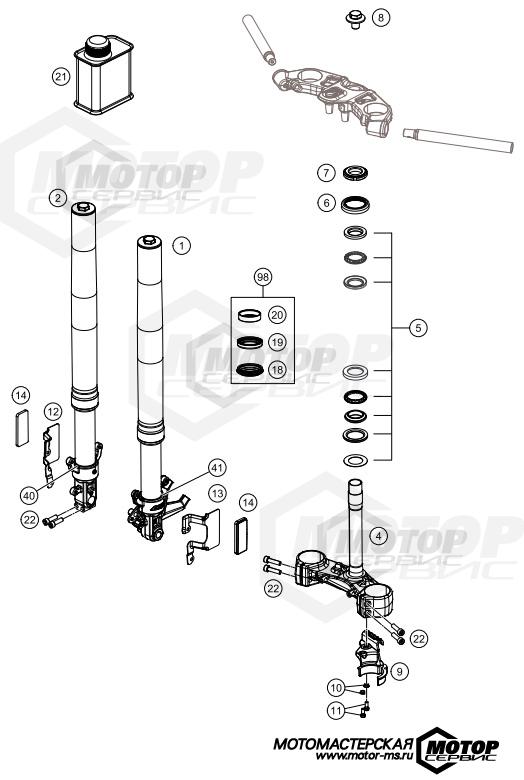 KTM Supersport RC 125 2020 FRONT FORK, TRIPLE CLAMP